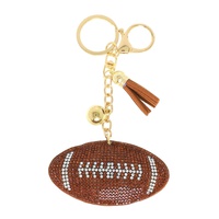 FOOTBALL CRYSTAL RHINESTONE FRINGE KEYCHAIN